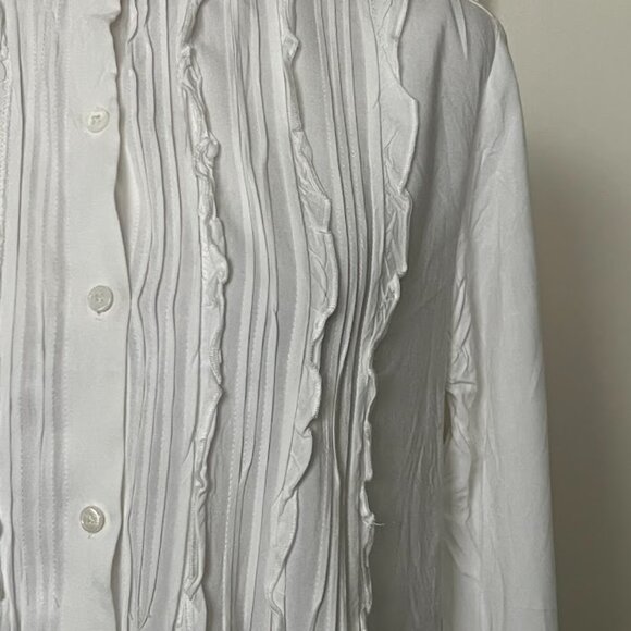 Sundance White Ruffle Boho Long Sleeve Blouse Top Size XS - Picture 8 of 15